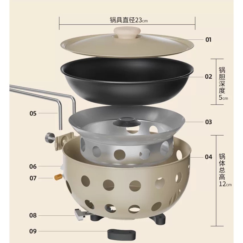 Camping Cooking One Pot - Outdoor portable cassette stove all-in-one pot