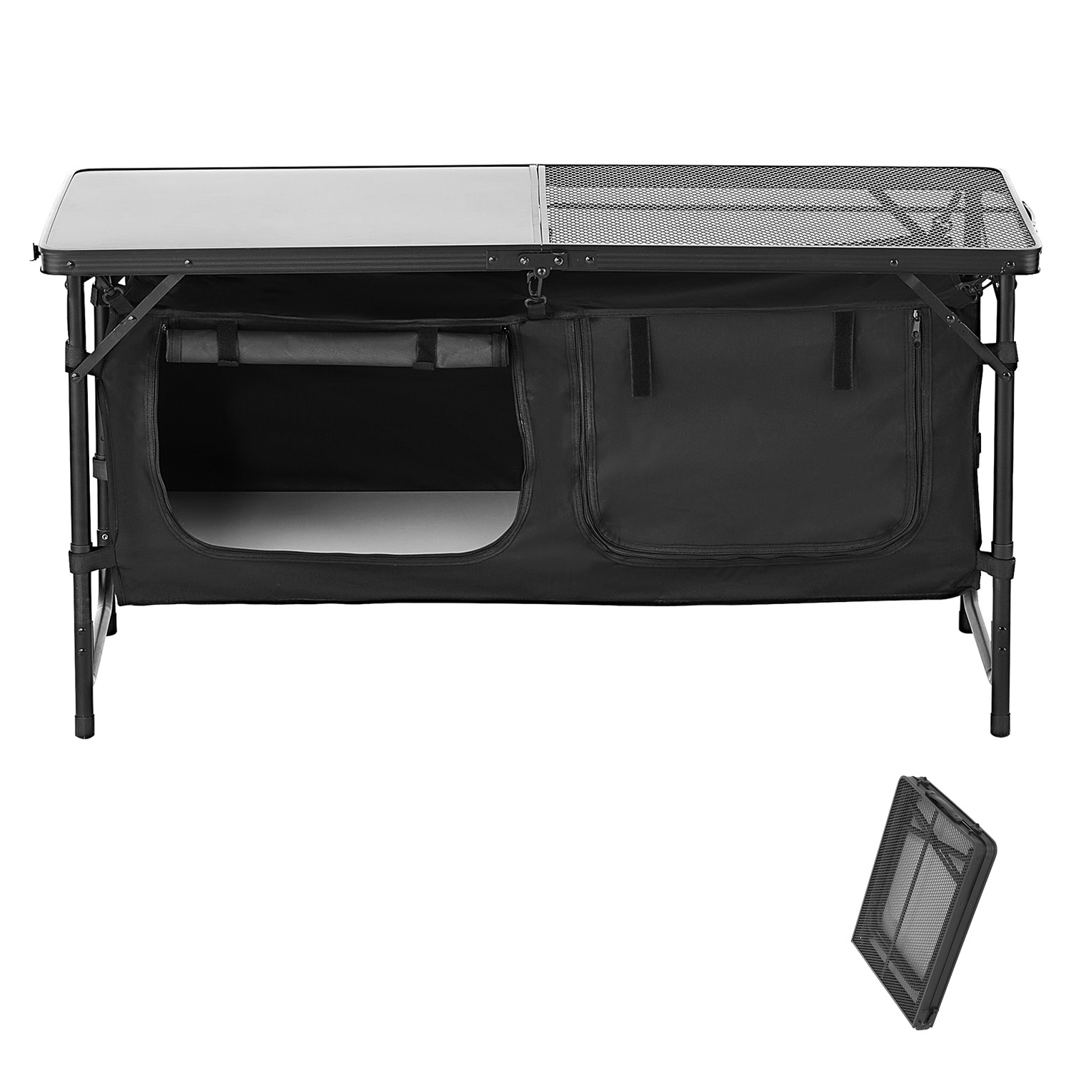 Camping Cooking Table With Storage - SucceBuy Camping Kitchen Table Outdoor Cooking
