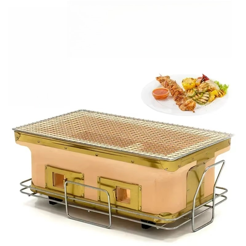 Japanese Camping Cooking - Large Rectangle Charcoal Grill Japanese Ceramic