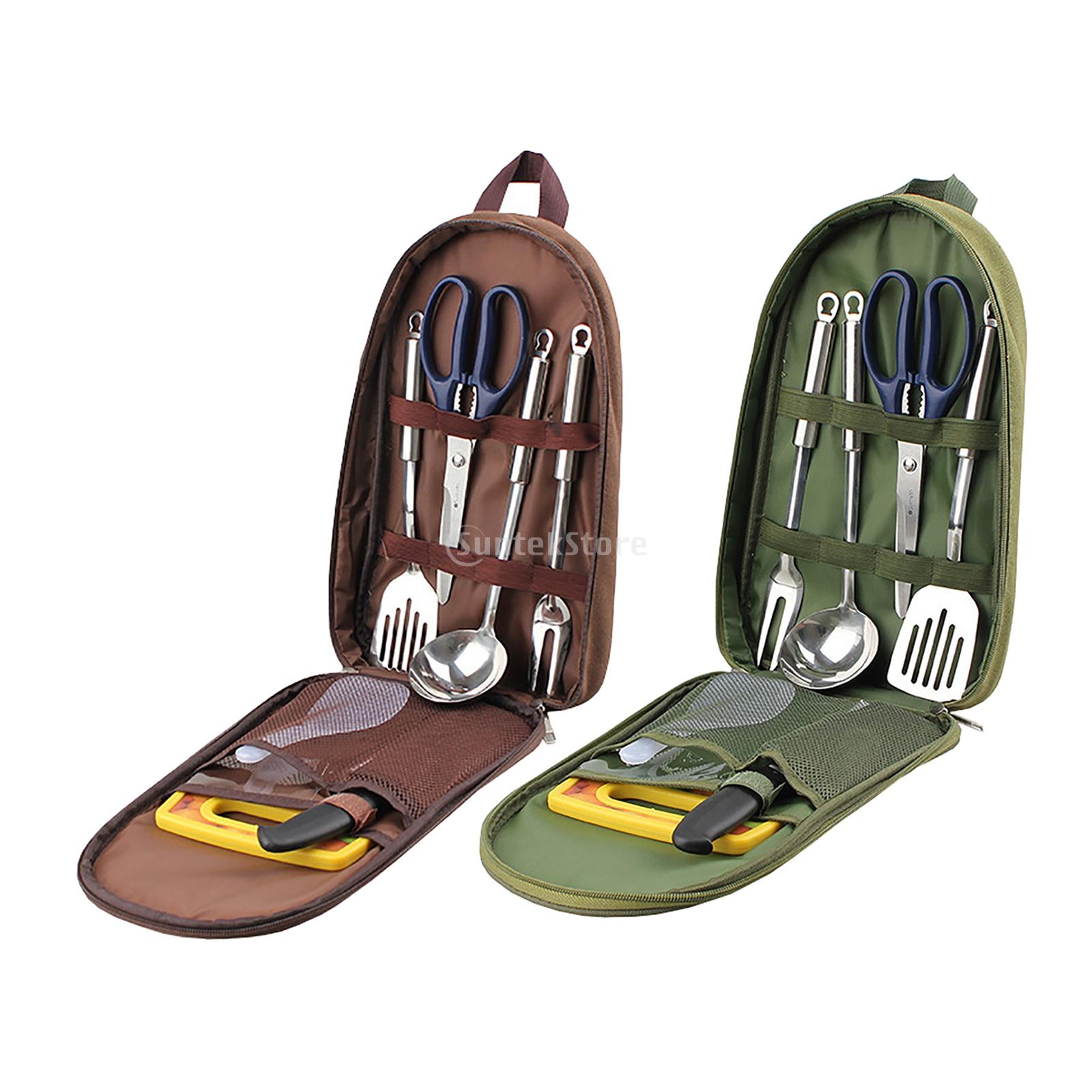 Quechua Camping Cooking Set - 7pcs Camping Kitchen Utensil Set with