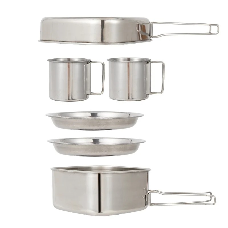 6PCS Stainless Steel Safe Camp - Japanese Camping Cooking ulasan dan harga