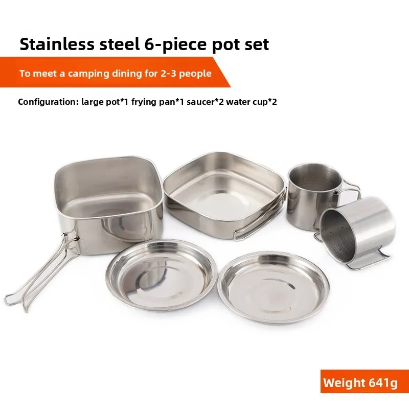 6PCS Stainless Steel Safe Camp - Japanese Camping Cooking ulasan dan harga