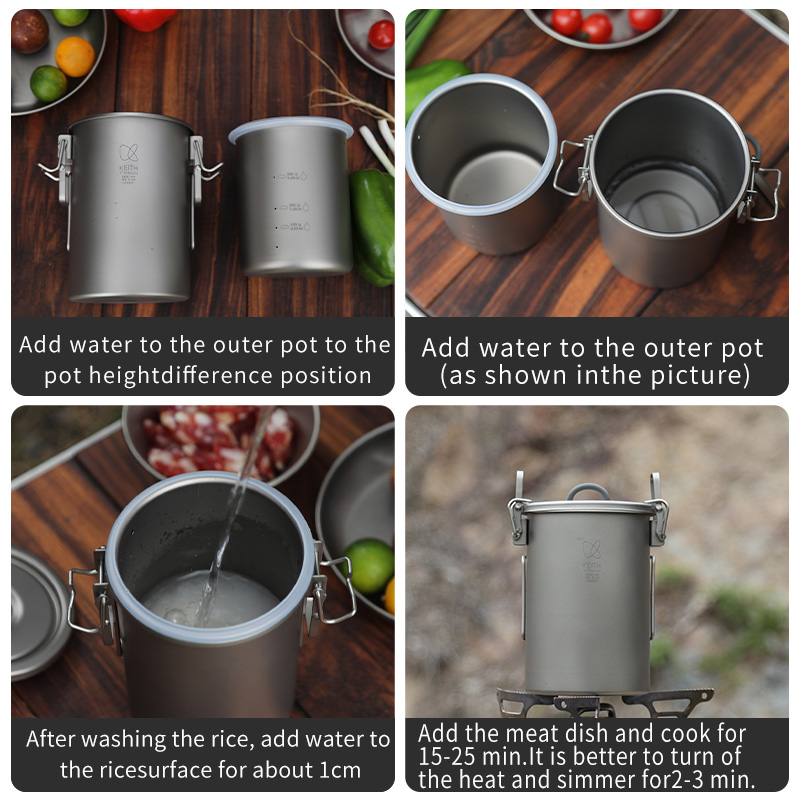 KEITH Pure Titanium Rice Cooke - Camping Cooking Equipment ulasan dan harga