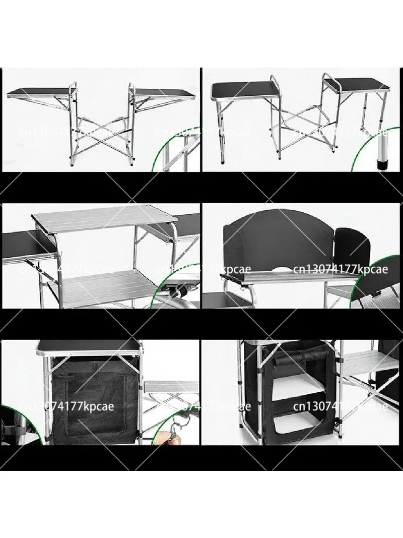 Lightweight Aluminum Outdoor C - Camping Cooking Table With Storage ulasan dan harga