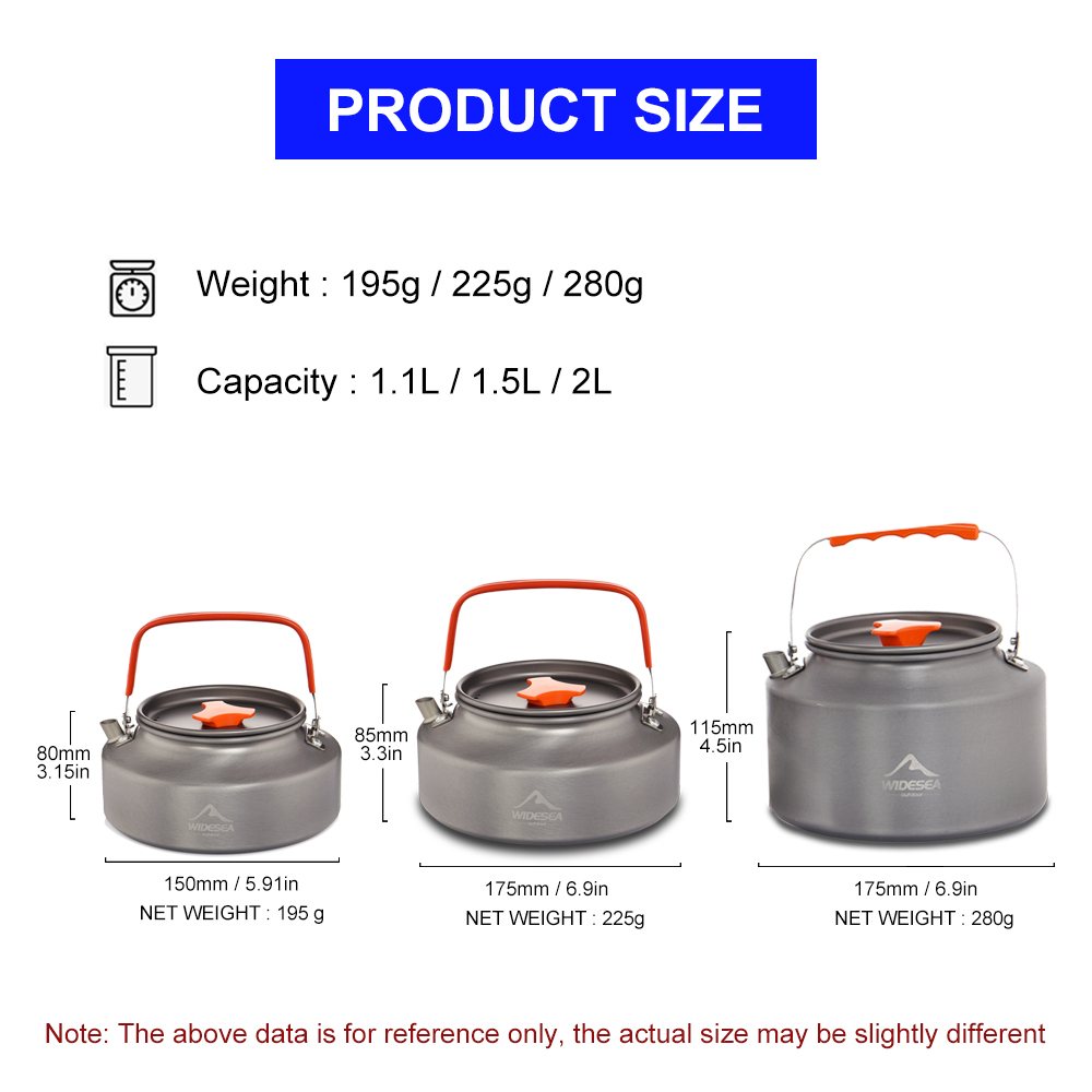 Widesea 1.1L 2L1.5L Camping Wa - Camping Cooking Kit ulasan dan harga