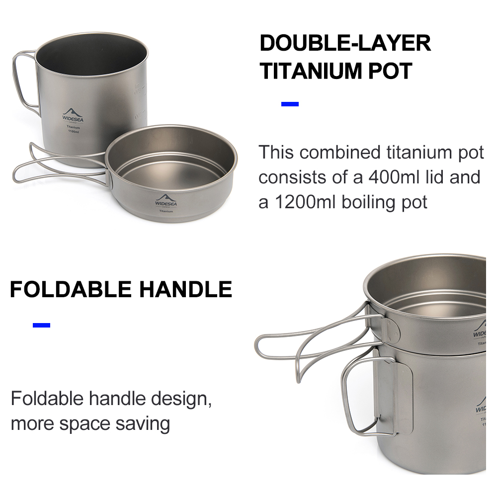 Widesea Ultralight Titanium Ca - Camping Cooking Kit ulasan dan harga