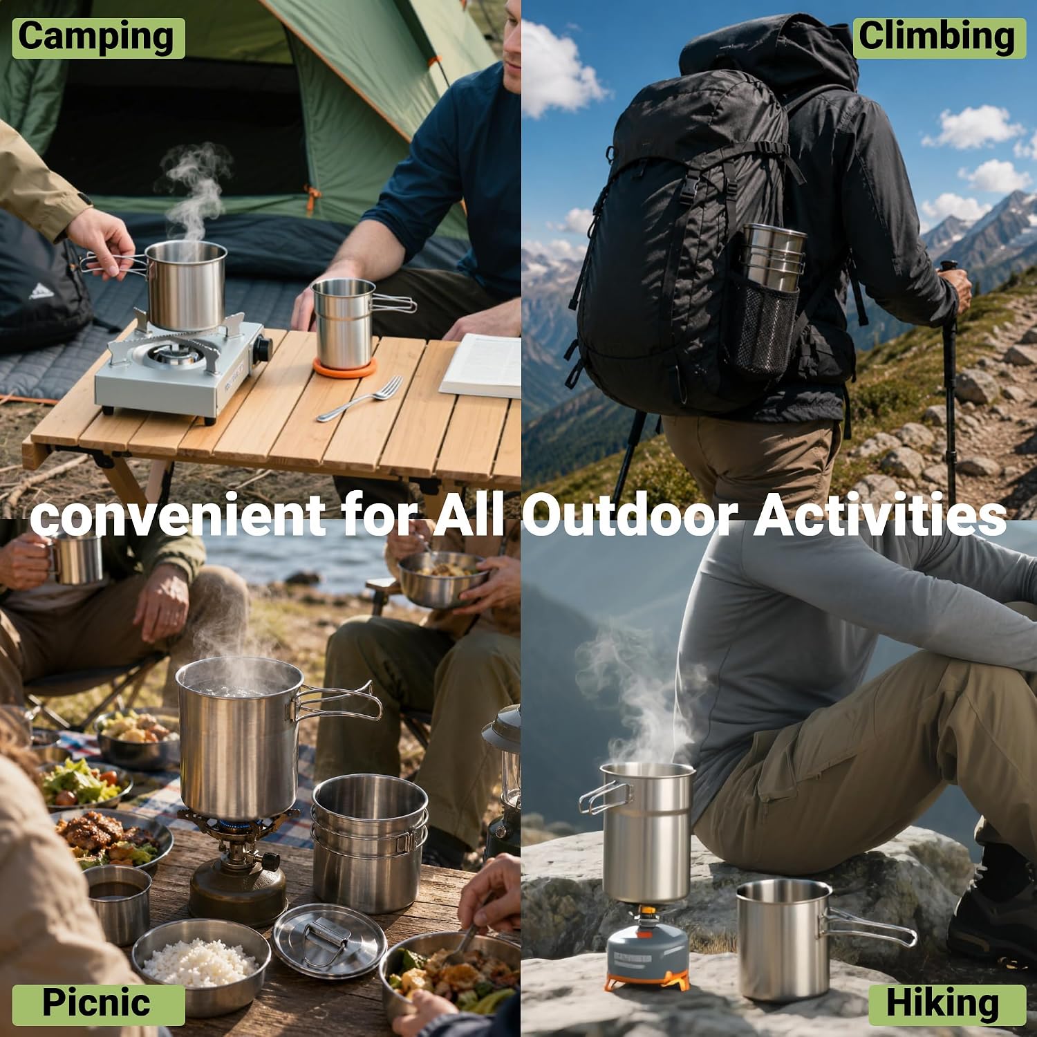 Foldable Camping Cups Mugs Cam - Camping Outdoor Cooking Set ulasan dan harga