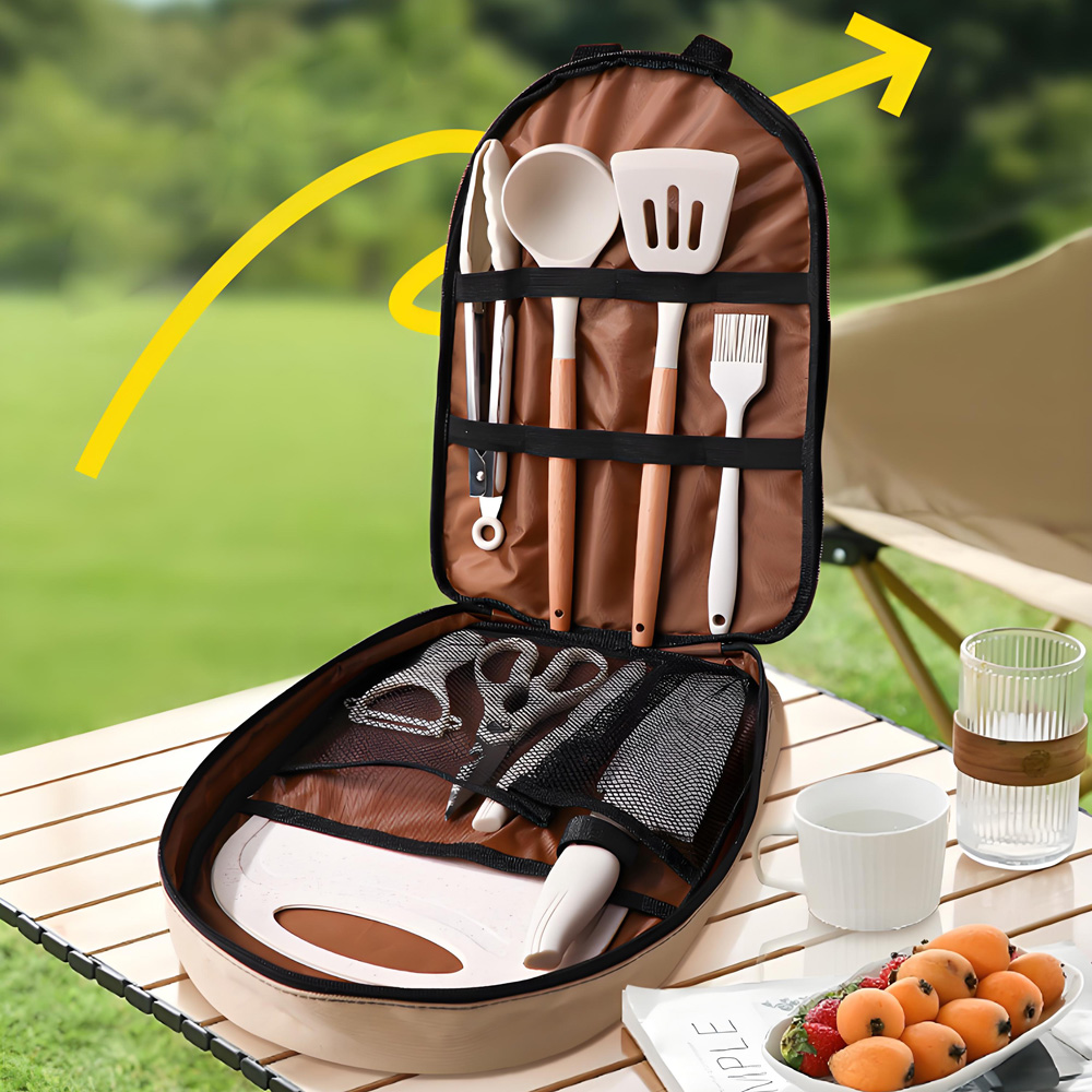 10Pcs Portable Camping Cooking - Quechua Camping Cooking Set ulasan dan harga