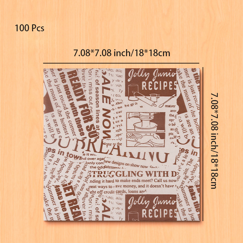 100 Pcs Oil-Proof Wax Paper Fo - Aluminum Foil Heavy Duty ulasan dan harga