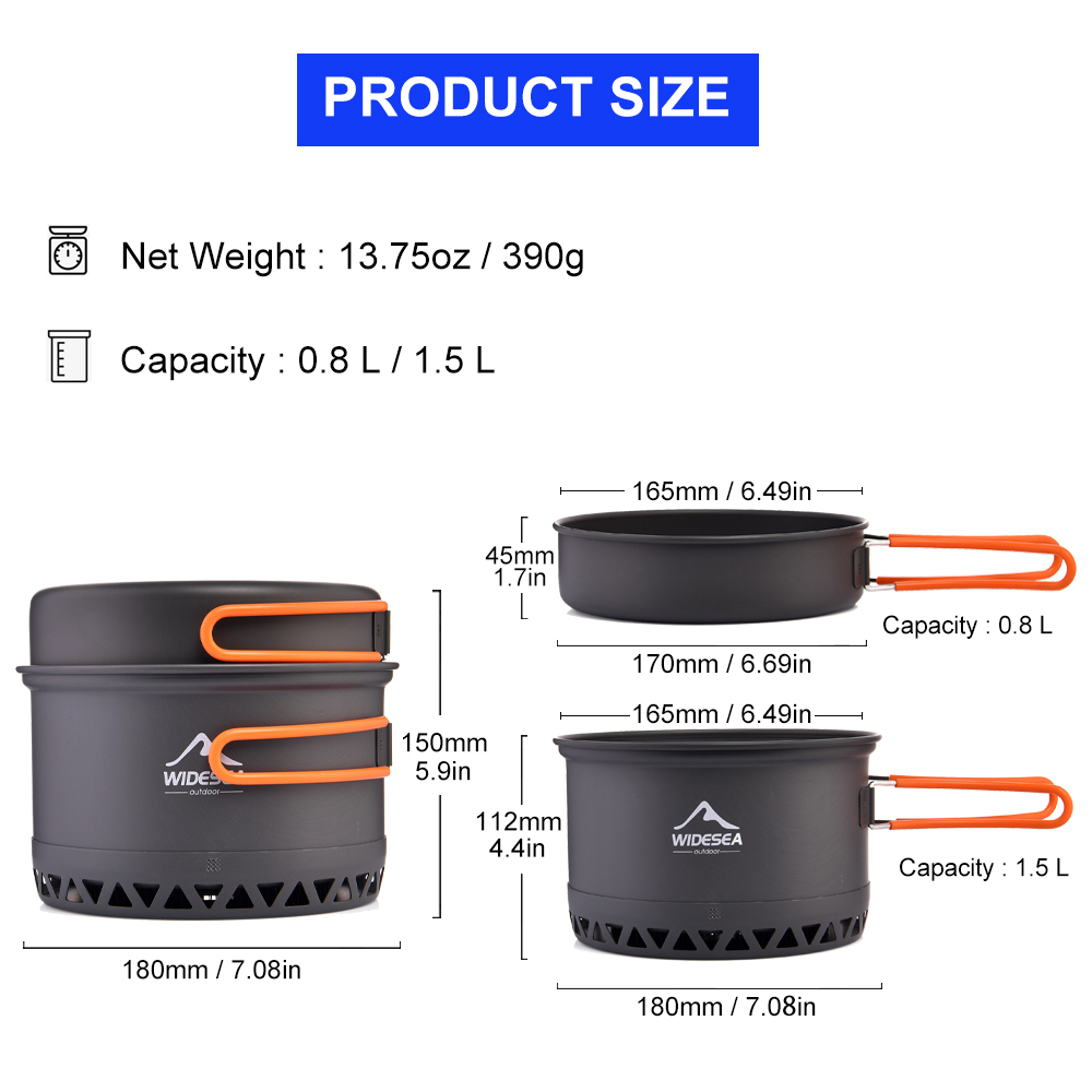 Widesea Camping Cookware 2.3L  - Quechua Camping Cooking Set ulasan dan harga