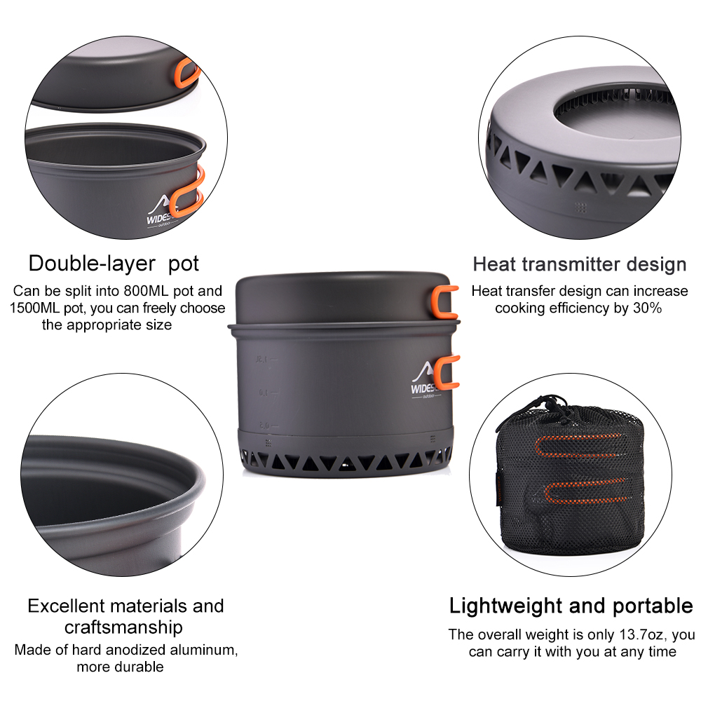 Widesea Camping Cookware 2.3L  - Quechua Camping Cooking Set ulasan dan harga