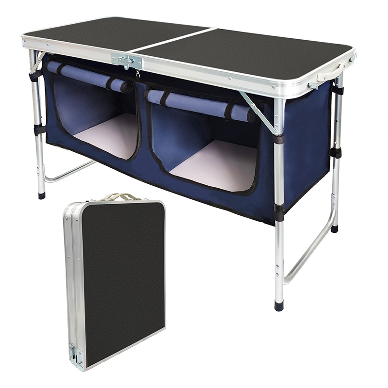 Outdoor Folding Table Aluminum - Camping Cooking Table With Storage ulasan dan harga