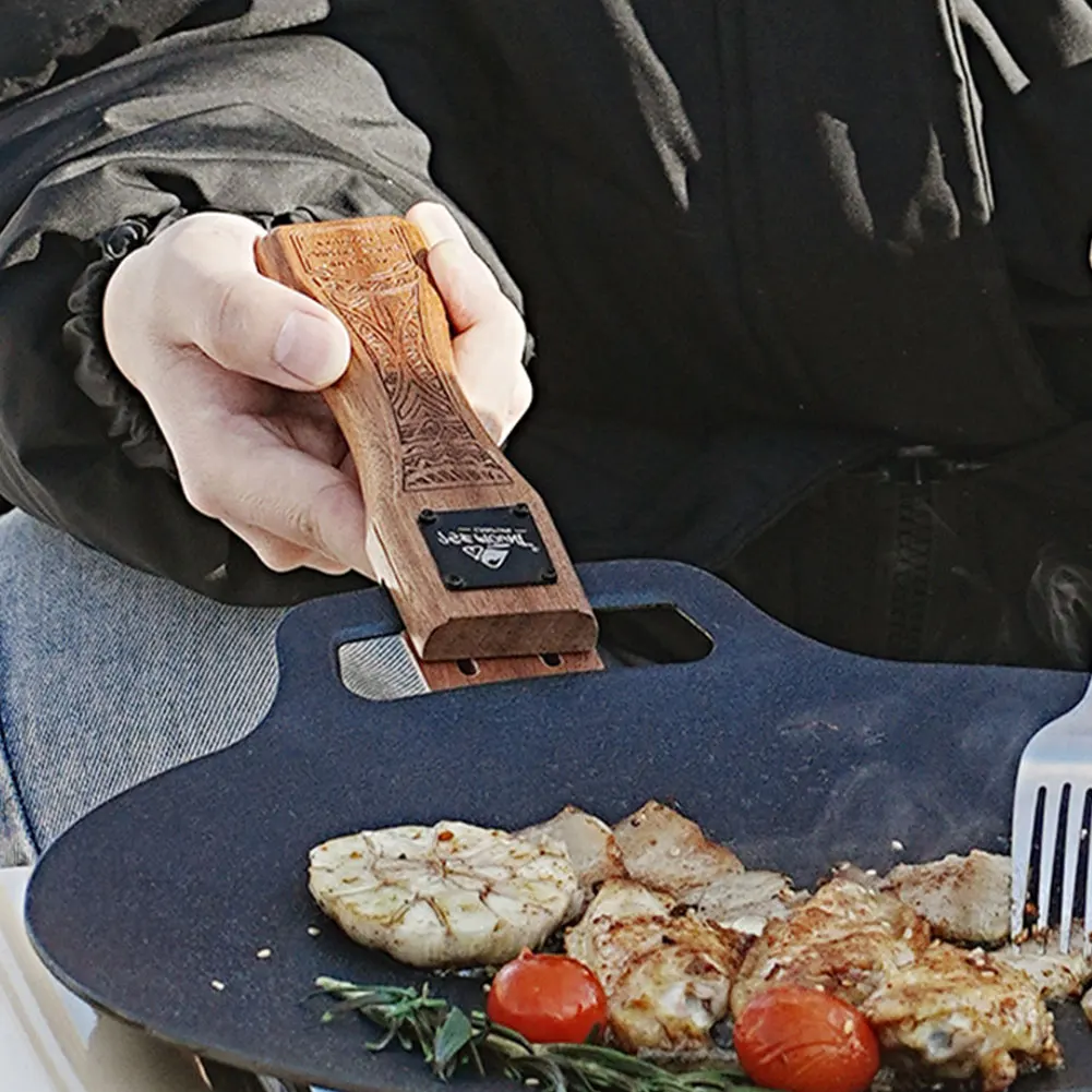 Outdoor Natural Wood Grill Pan - Campfire Cooking Anime ulasan dan harga