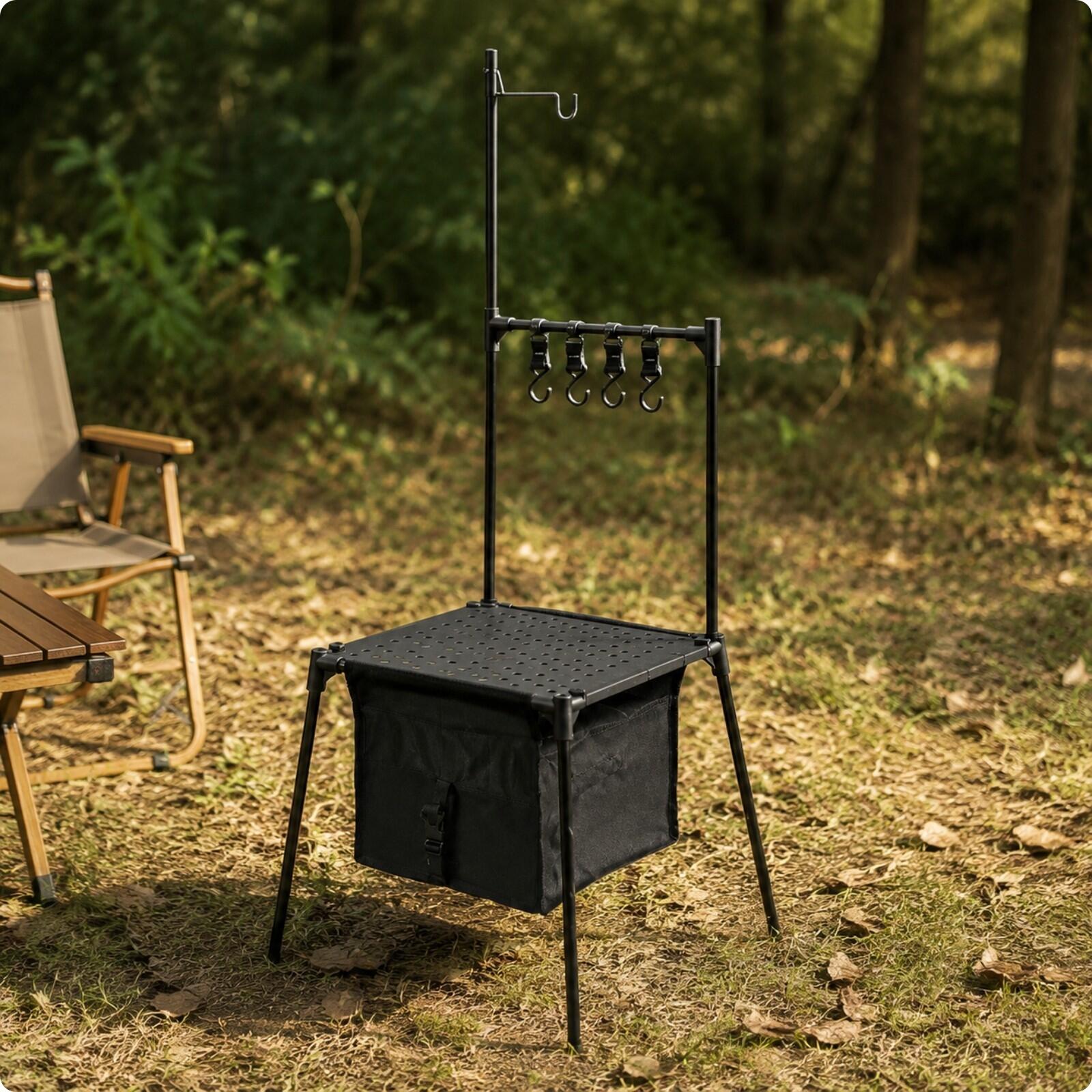 Aluminum Folding Camp Table Fo - Camping Cooking Table With Storage ulasan dan harga