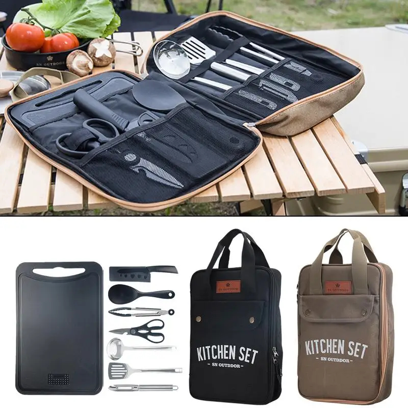 8pcs Camping Kitchen Cookware  - Quechua Camping Cooking Set ulasan dan harga