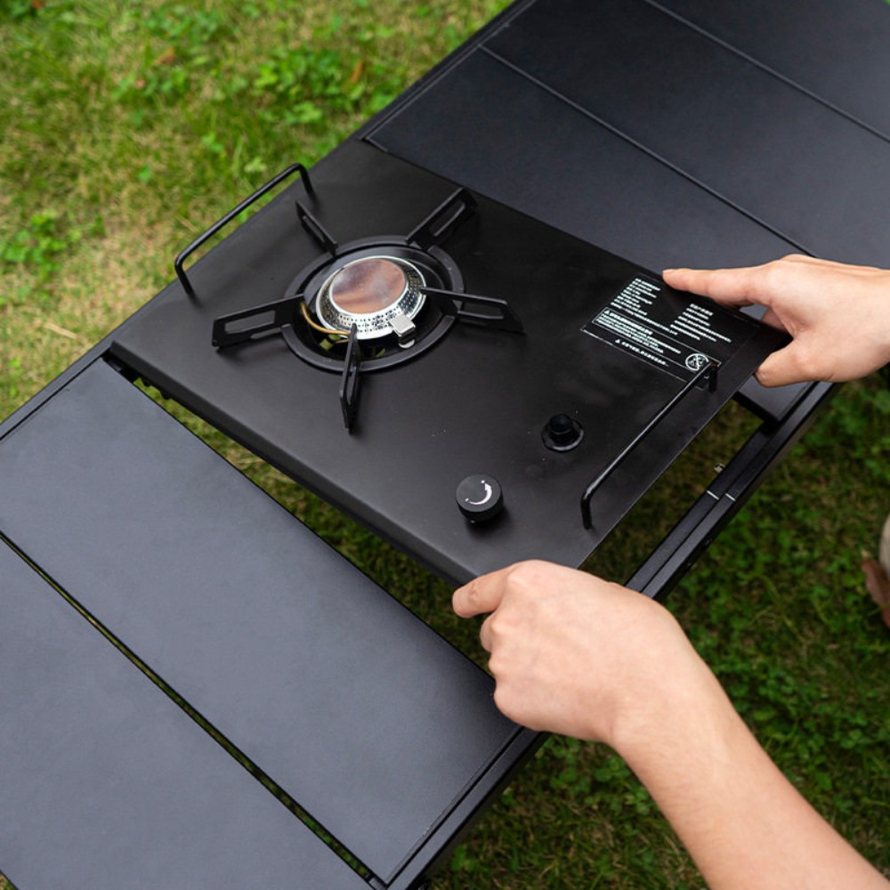 Outdoor folding table camping  - Camping Cooking Table With Storage ulasan dan harga