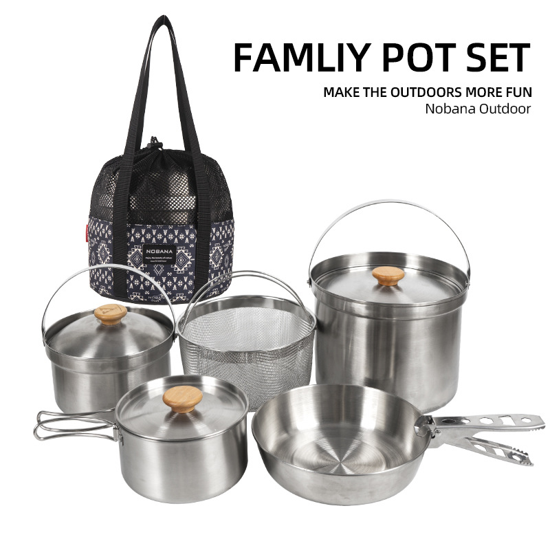NOBANA Newest Outdoor Stainles - Camping Cooking Kit ulasan dan harga