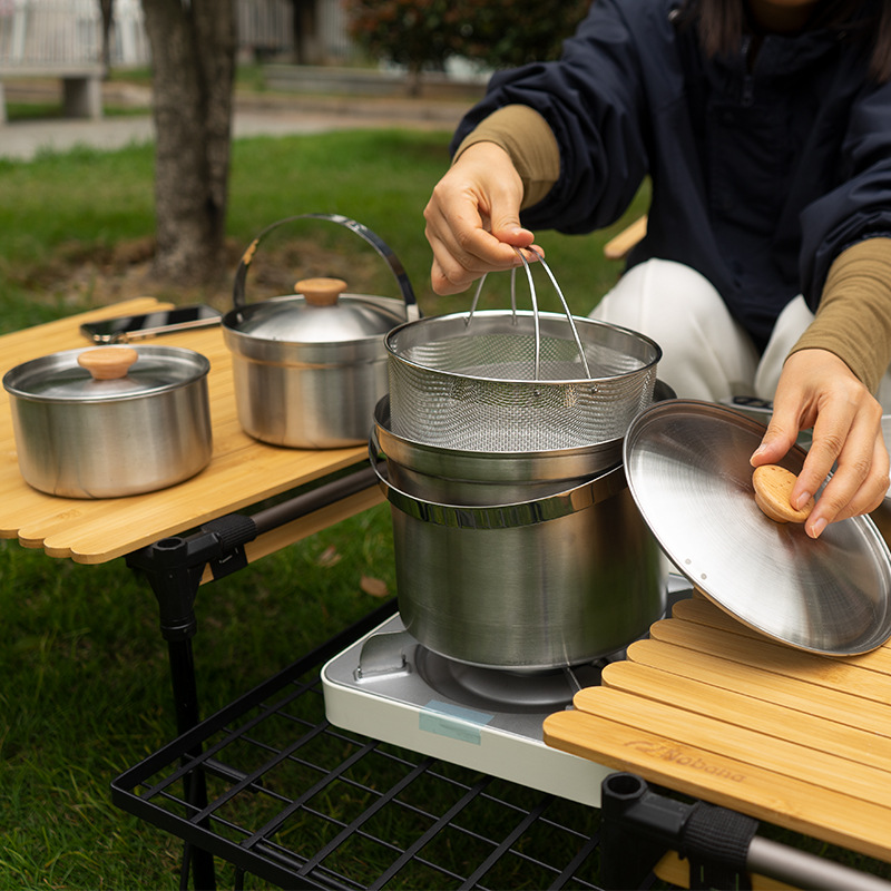 NOBANA Newest Outdoor Stainles - Camping Cooking Kit ulasan dan harga