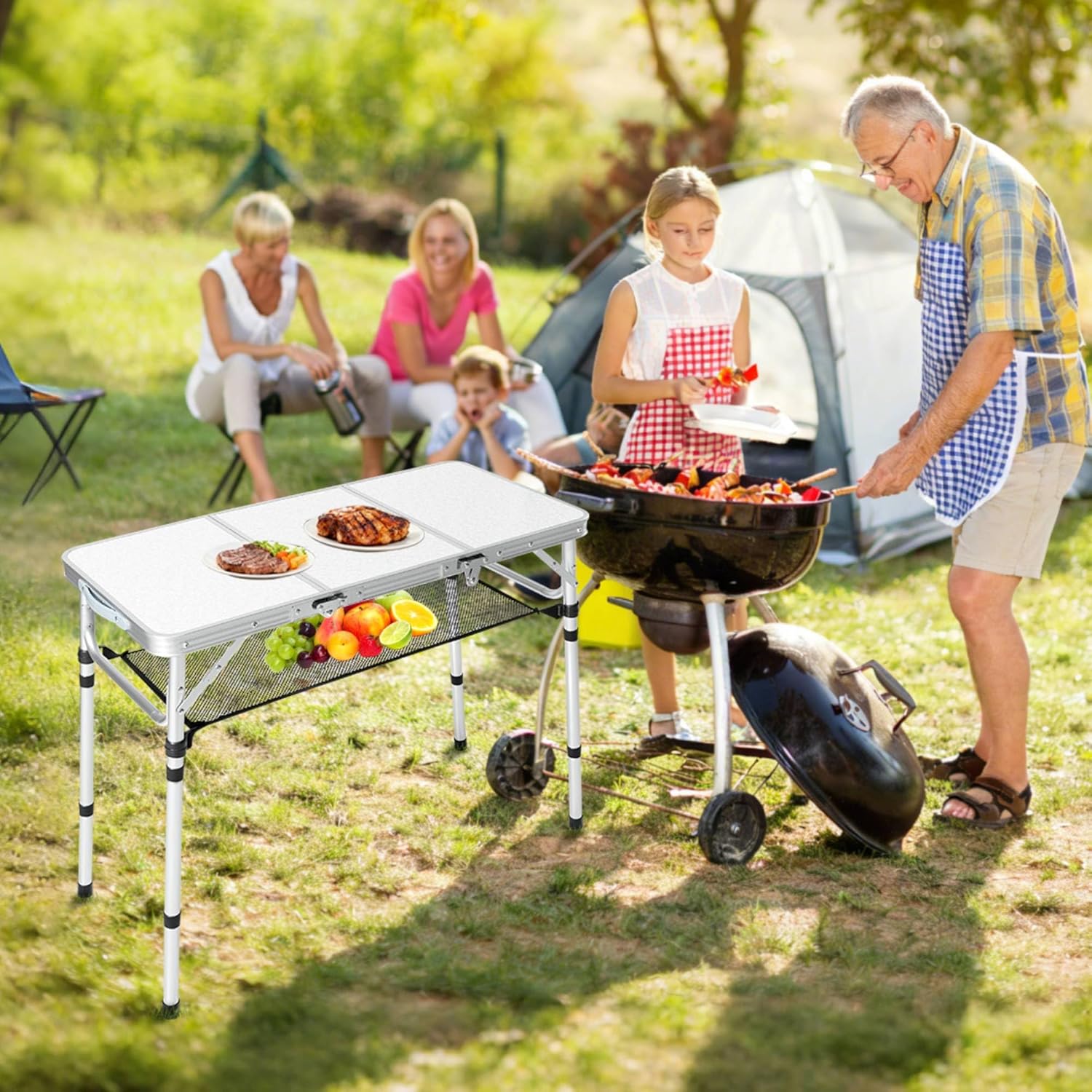 Folding Camping Table With Sto - Camping Cooking Table With Storage ulasan dan harga