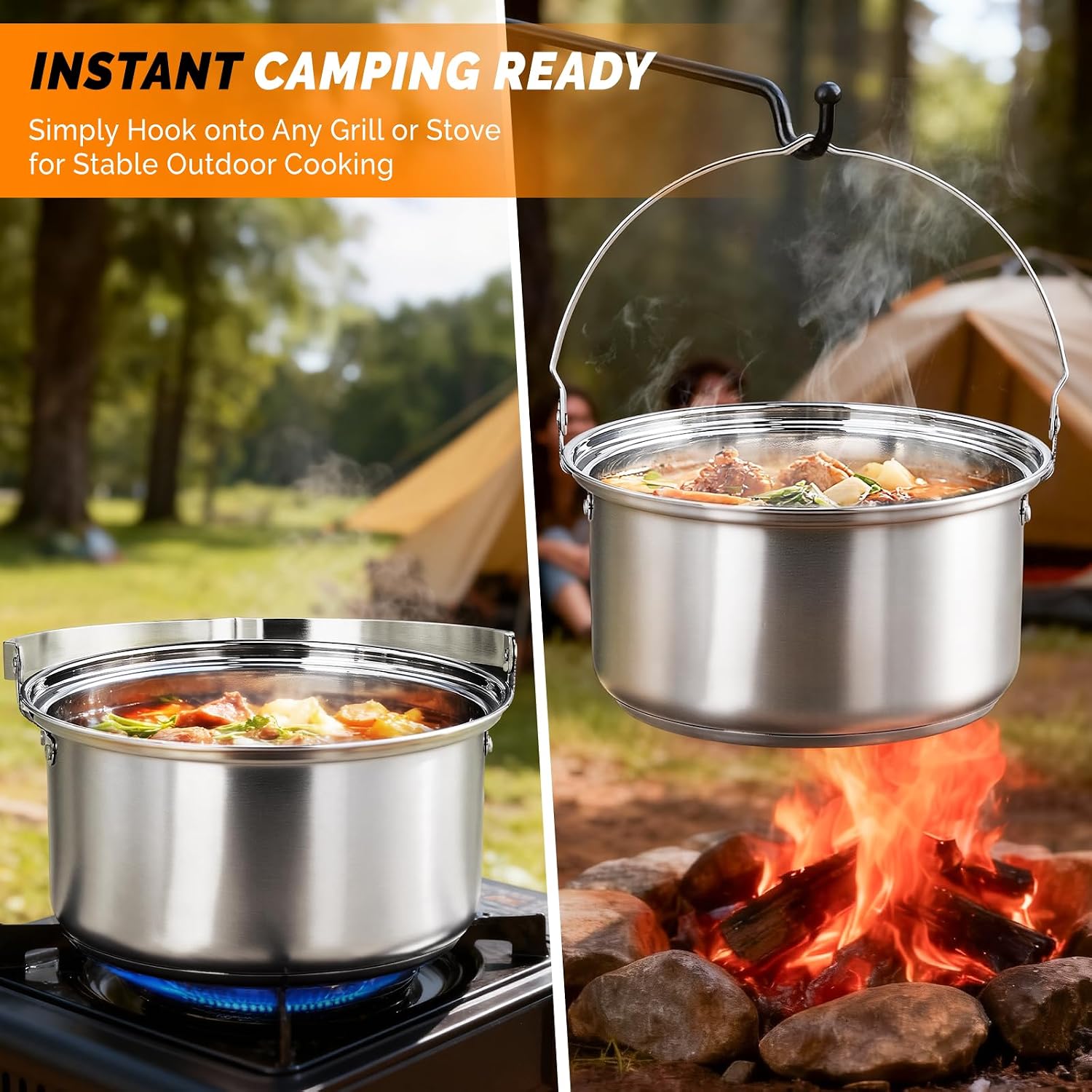 6pcs Cookware Set, 304 Stainle - Camping Cooking Bag ulasan dan harga