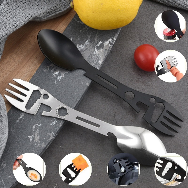 Portable Stainless Steel Fork  - Camping Cooking Set Lightweight ulasan dan harga