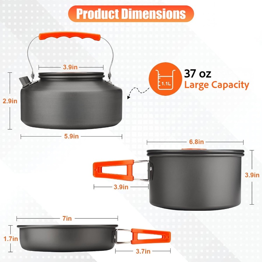 Camping Cookware Set: 35oz Non - Camping Cooking Kit ulasan dan harga