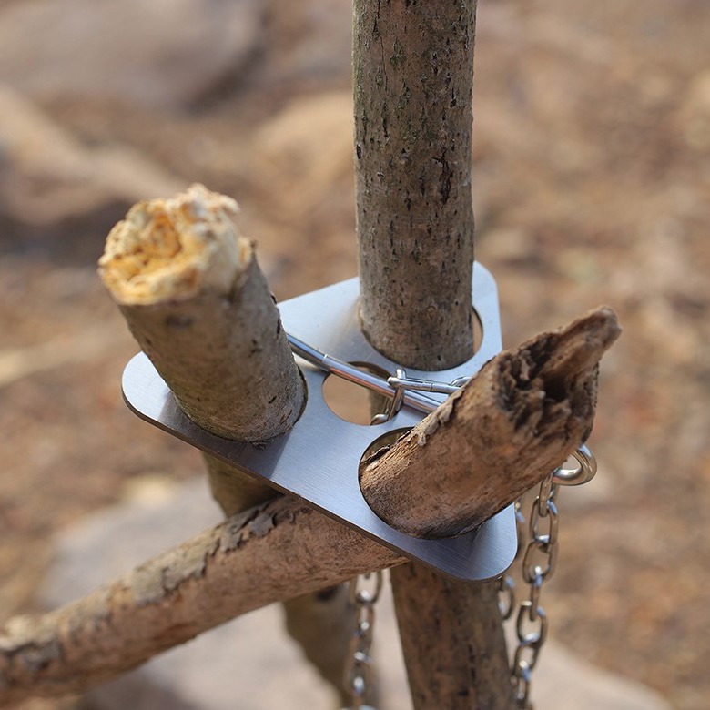 Stainless Steel Camping Tripod - Camping Cooking Kit ulasan dan harga