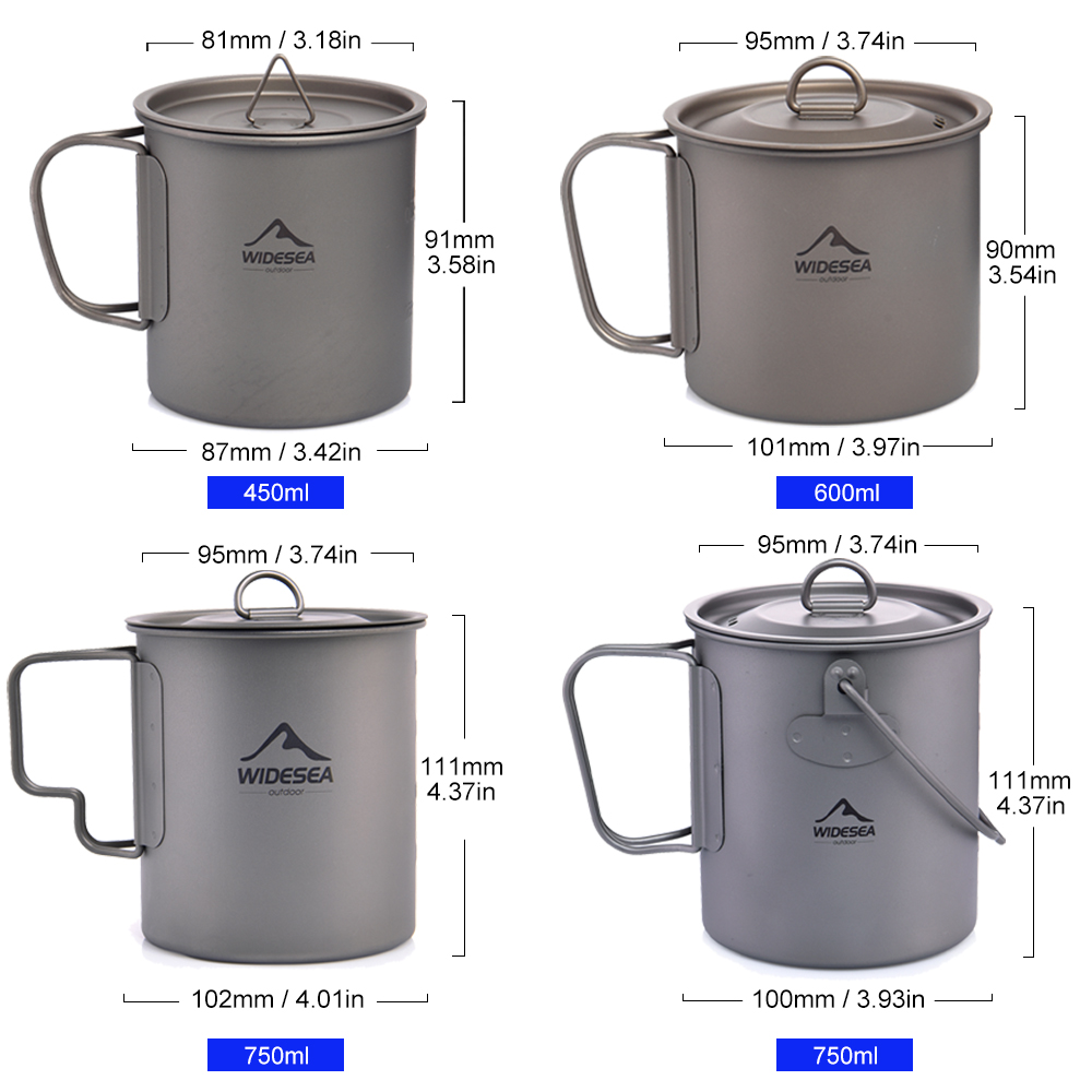 Widesea Camping Mug Titanium C - Quechua Camping Cooking Set ulasan dan harga