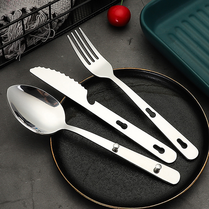 3pcs/set Portable Stainless St - Quechua Camping Cooking Set ulasan dan harga