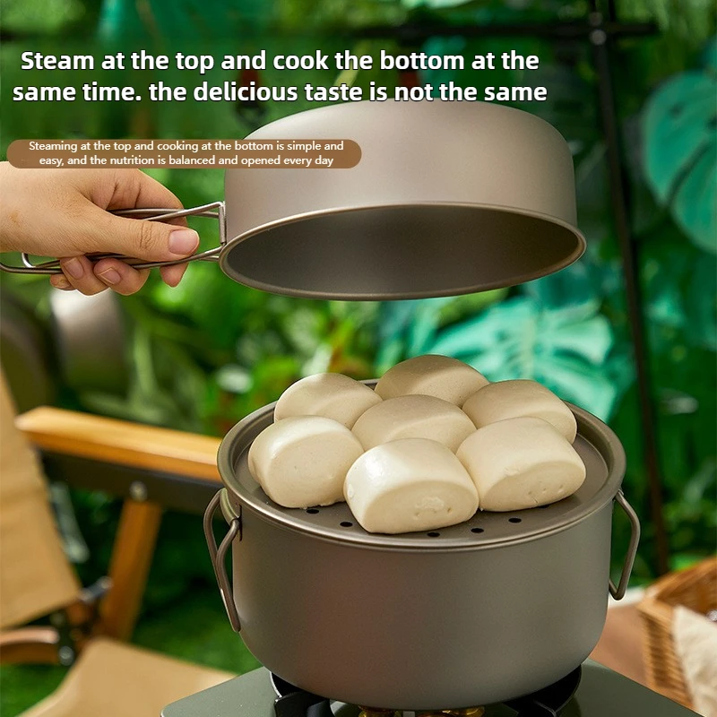 Titanium Outdoor Pot Set Picni - Camping Cooking Set Lightweight ulasan dan harga
