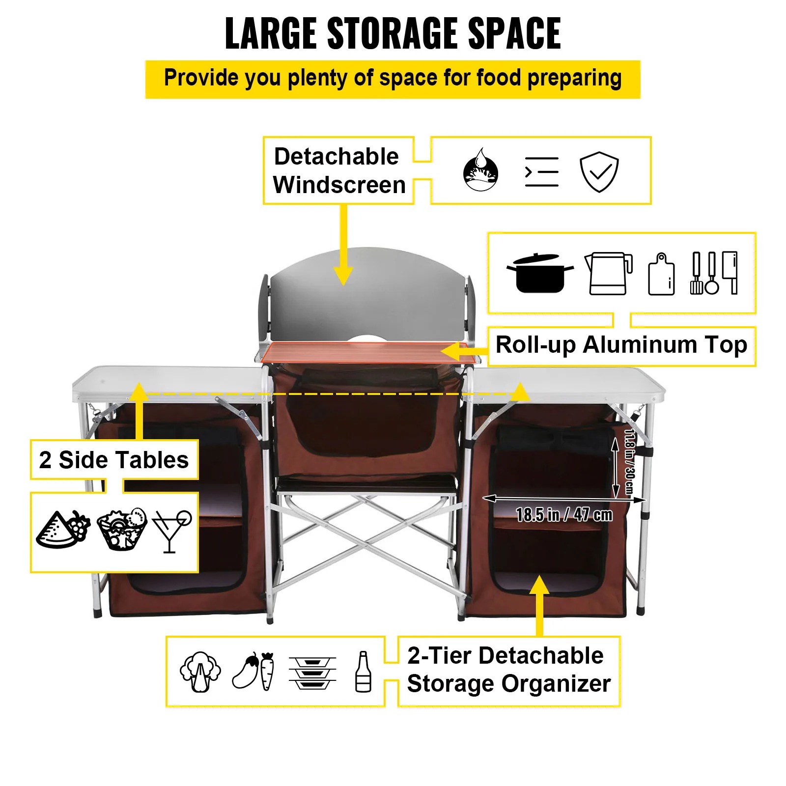 Singwinner Camping Outdoor Kit - Camping Cooking Table With Storage ulasan dan harga