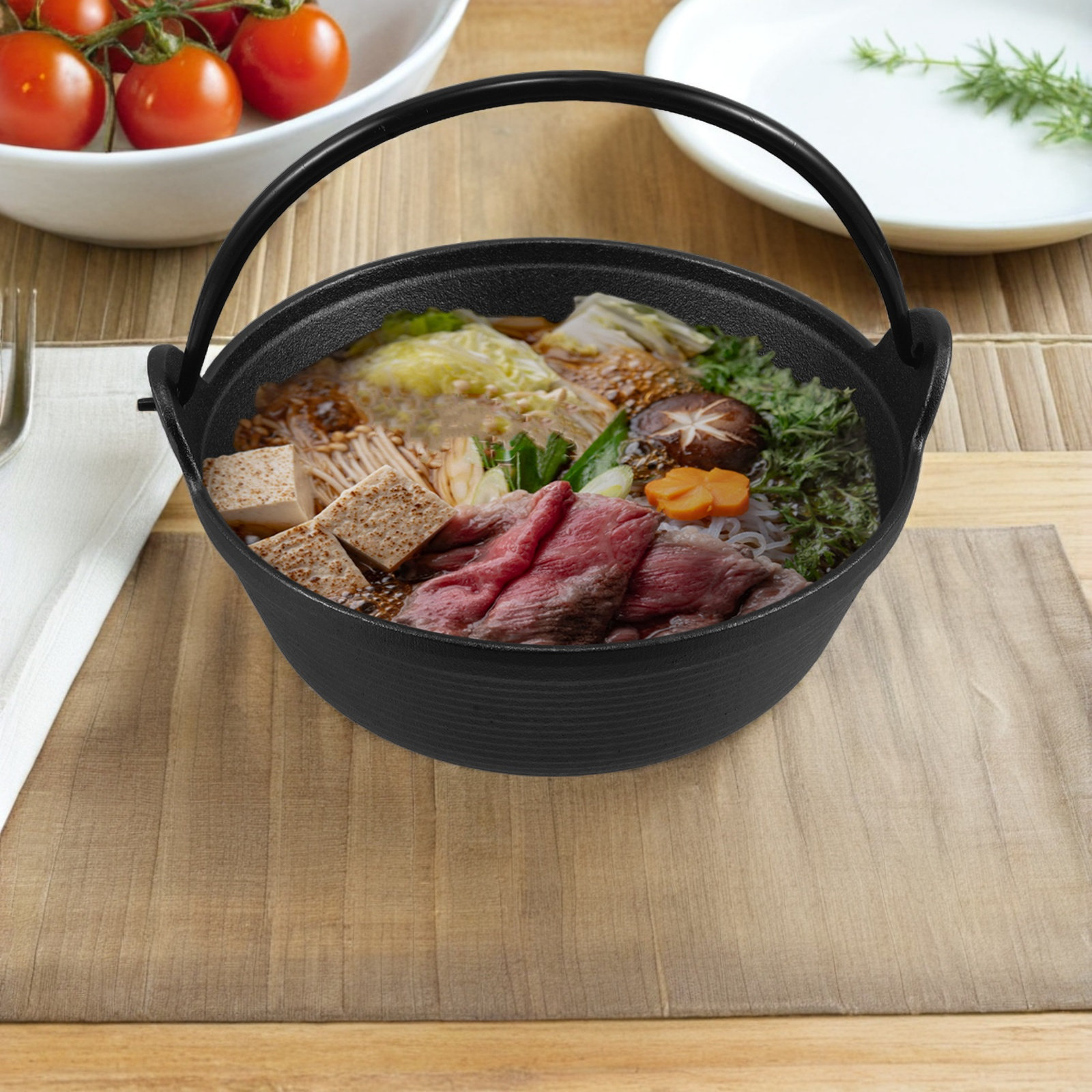 Japanese Style Cast Iron Sukiy - Japanese Camping Cooking ulasan dan harga