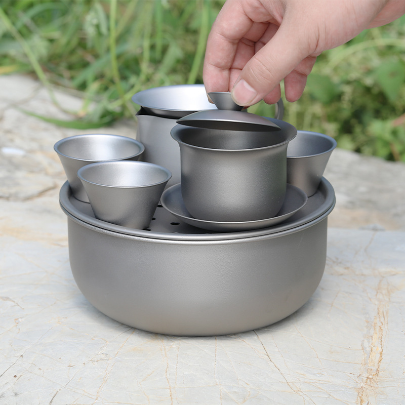 Pure Titanium Tea Set, Portabl - Camping Cooking Table With Storage ulasan dan harga